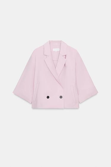 DOUBLE-BREASTED BUTTON BLAZER - Pale pink by Zara