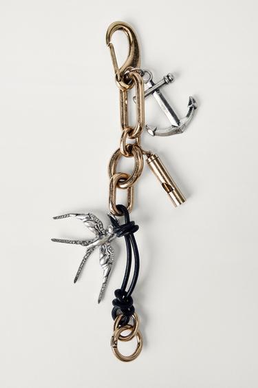 MULTI-POSITION KEY RING WITH CHARMS KATE MOSS X ZARA - Gold / Silver by Zara