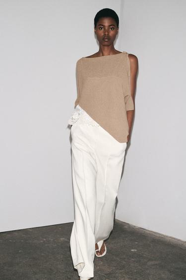 TOP ASIMÉTRICO COMBINADO PUNTO - Arena de Zara