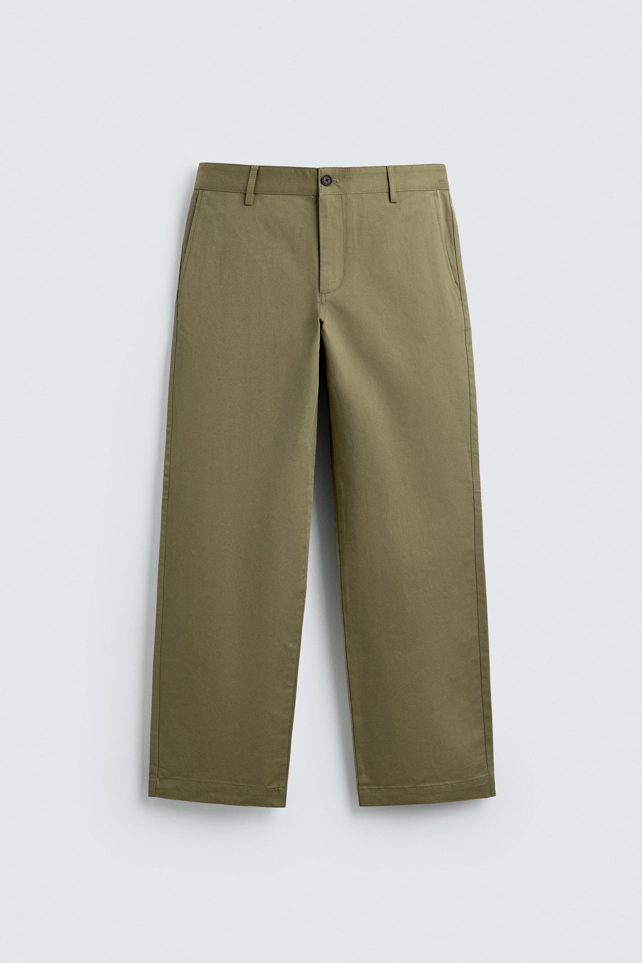 Straight-LEG Chino Trousers - Greenish