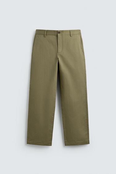 PANTALÓN CHINO STRAIGHT FIT - Verdoso de Zara