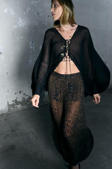 ZW COLLECTION HAYVAN DESENLİ ŞALVAR PANTOLON