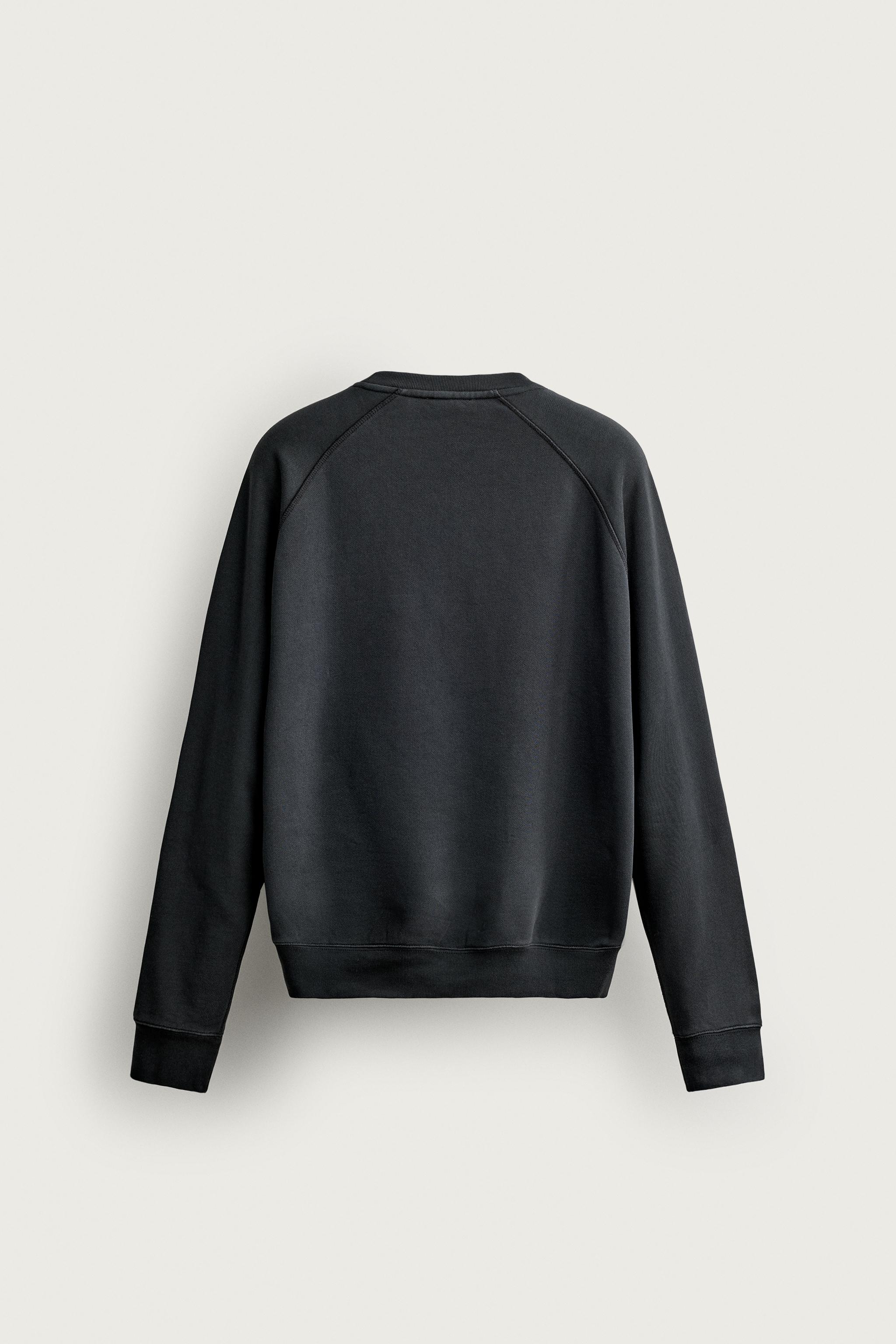 CREWNECK POCKET SWEATSHIRT — Anthracite grey