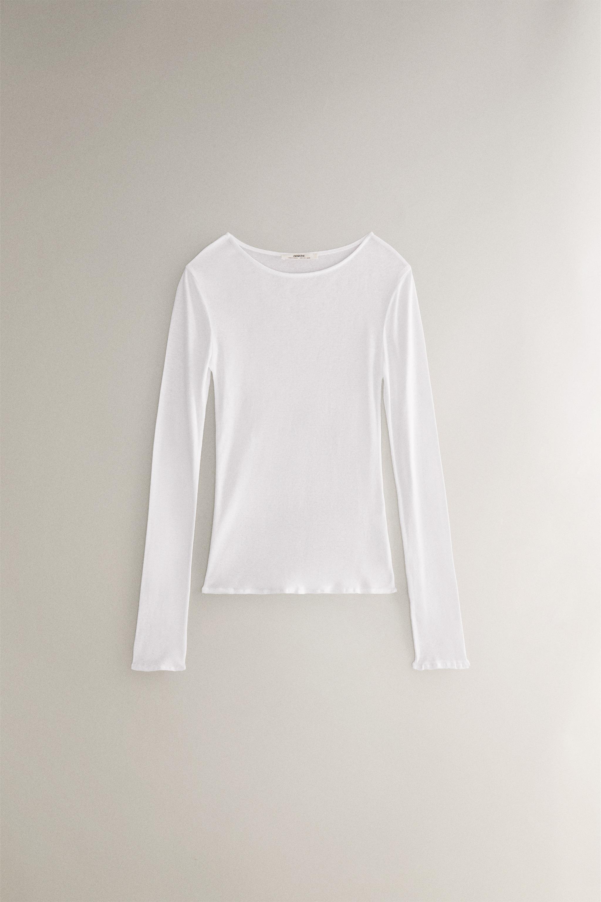 コットンTシャツ - ホワイト | ZARA Japan / 日本
