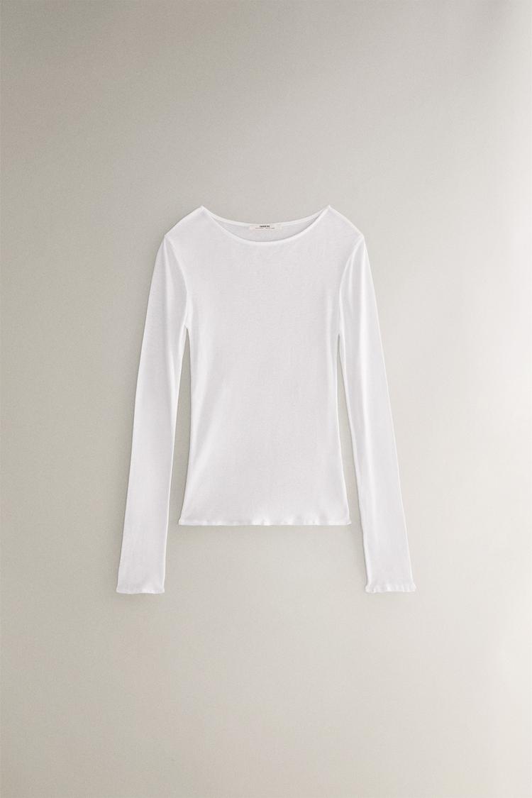 Wit Shirt Dames Zara Zara T-shirt Basic White/wit (Pre-owned)