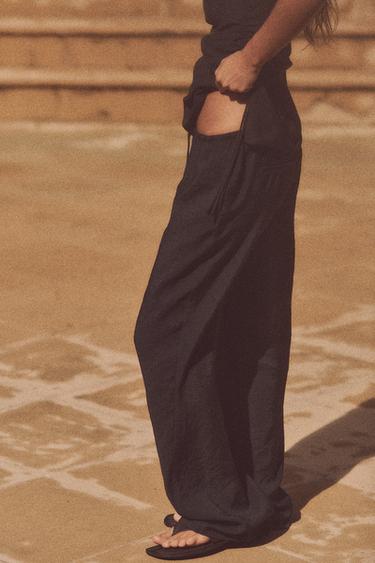 PANTALON FLUIDE - Noir de Zara - Image 1