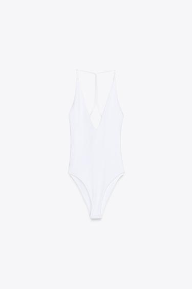 HALTER BODYSUIT - White by Zara - Image 4