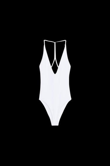 Zara HALTER BODYSUIT - White - Image 0