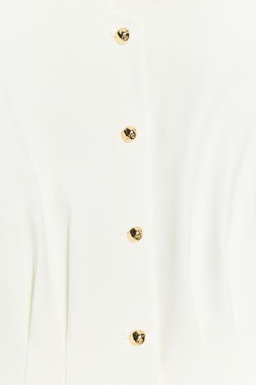 GILET À PINCES ET BASQUE - Blanc de Zara - Image 3