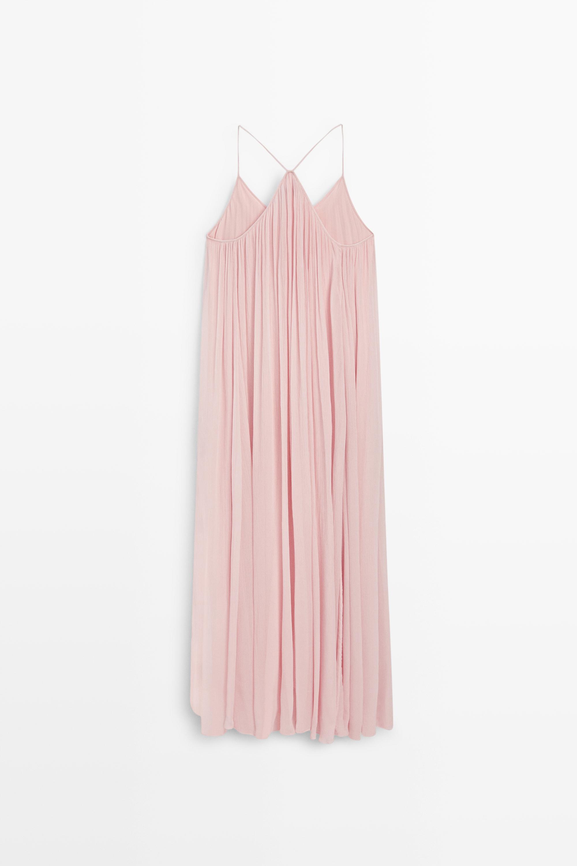 Flowing pleated spaghetti strap dress