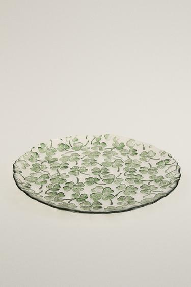 Zara CLOVER SERVICE PLATE - Green