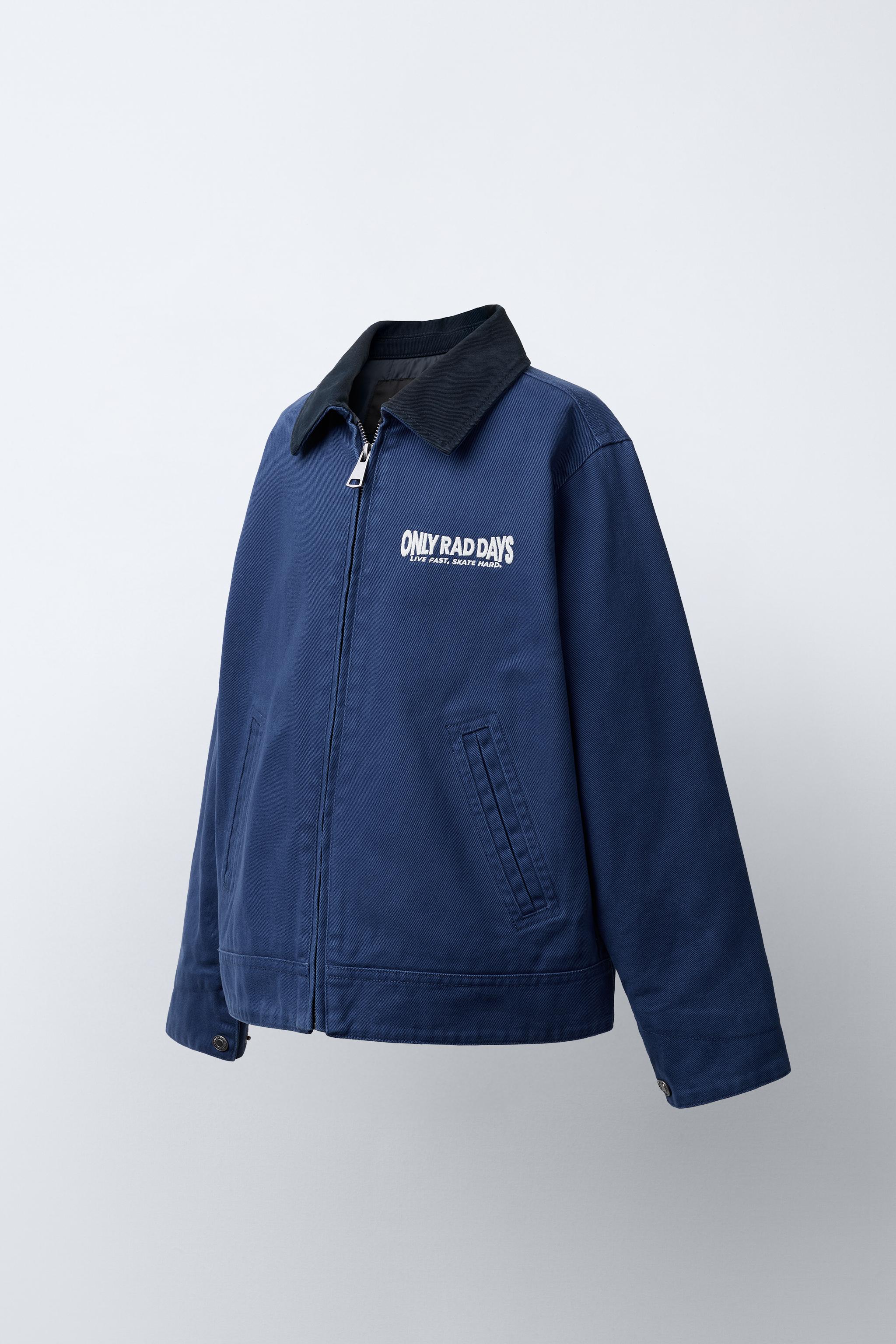 EMBROIDERED TEXT JACKET - Bluish | ZARA United States