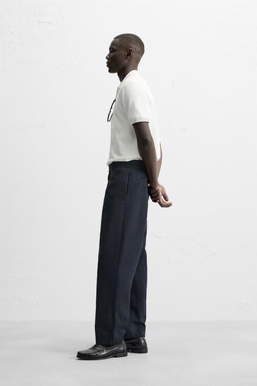 TEXTURED KNIT POLO SHIRT - Ecru by Zara - Image 3
