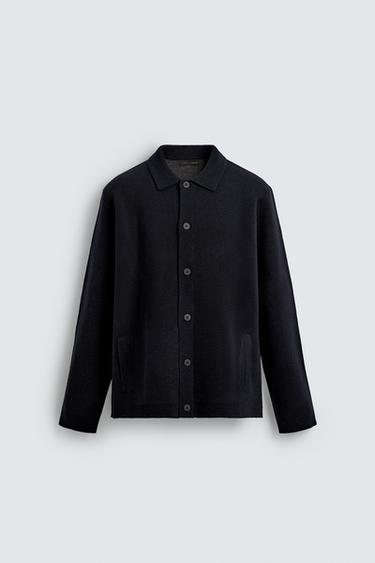 CARDIGAN STRUCTURÉ À POCHES - Bleu marine de Zara