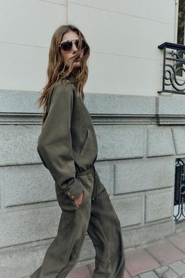 OVERSIZED BOMBER JACKET - Khaki by Zara - Image 2