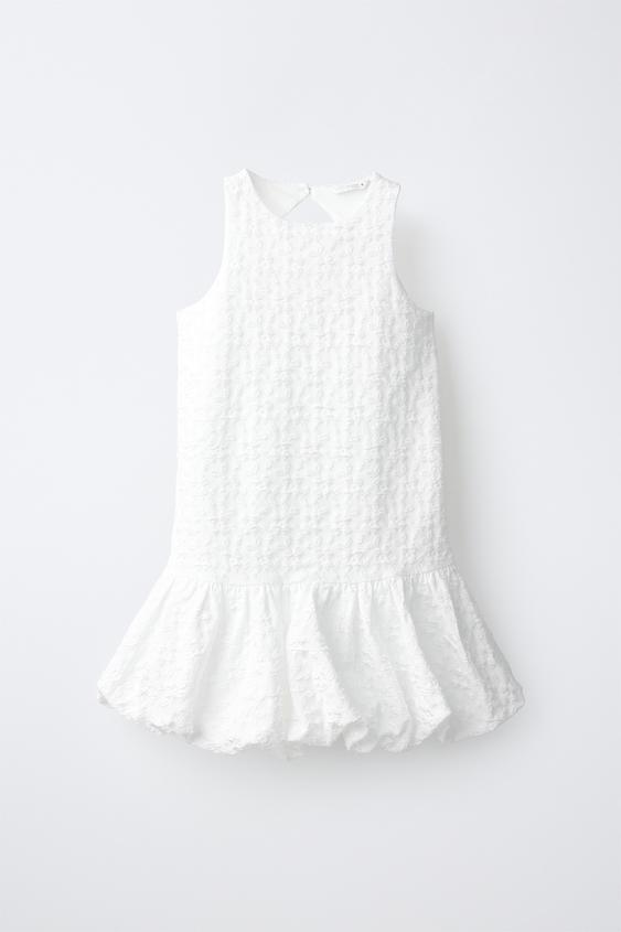 JACQUARD BALLOON DRESS - White by Zara - Image 0