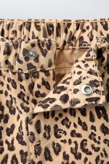 ANIMAL PRINT BARREL TROUSERS - Brown by Zara - Image 2