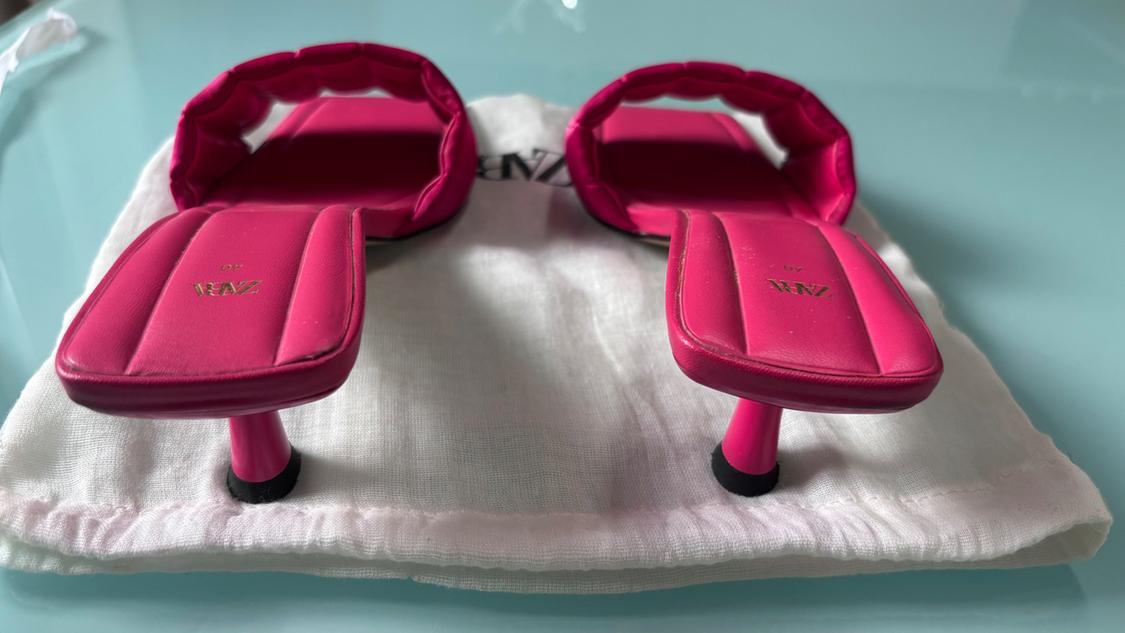 SATIN MULES WITH PADDED DETAIL - Image 2