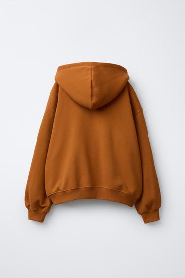 TERRY SLOGAN HOODIE - Terracotta by Zara - Image 1