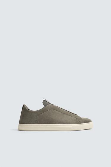 ZAPATILLA PIEL - Gris Topo de Zara