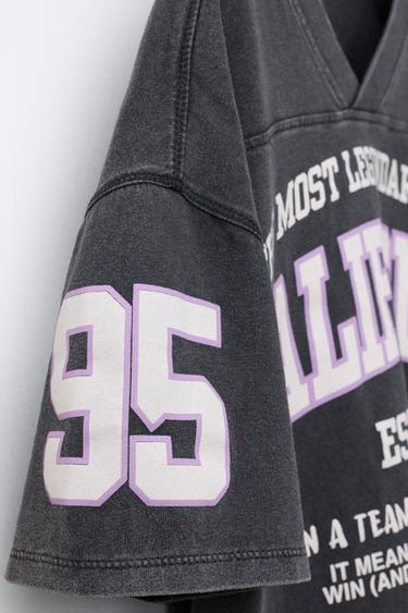 T-SHIRT VARSITY AVEC INSCRIPTION - Gris anthracite de Zara - Image 3