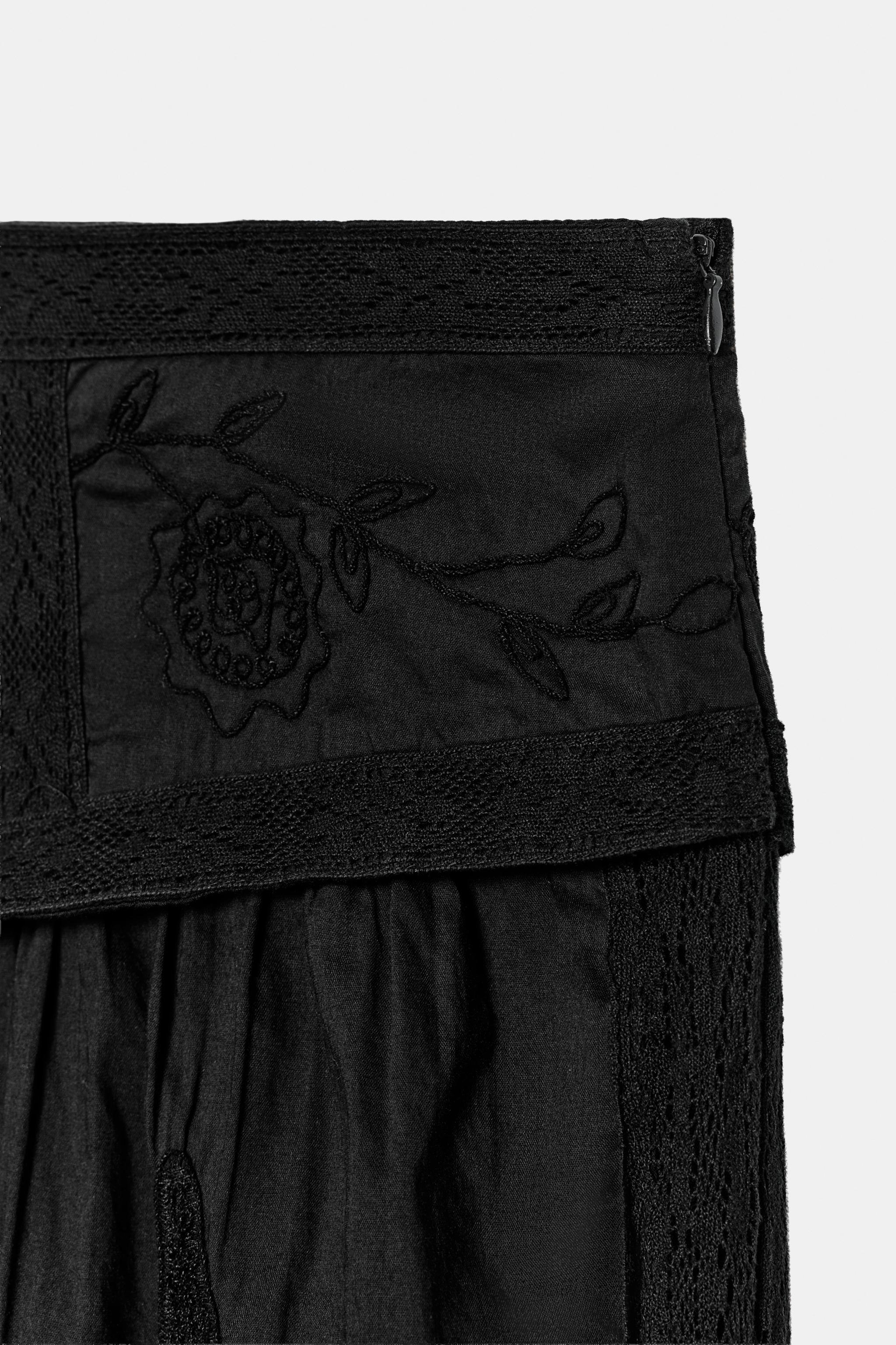 Женские брюки Zara ZW COLLECTION EMBROIDERED BALLOON PANTS — фото 8