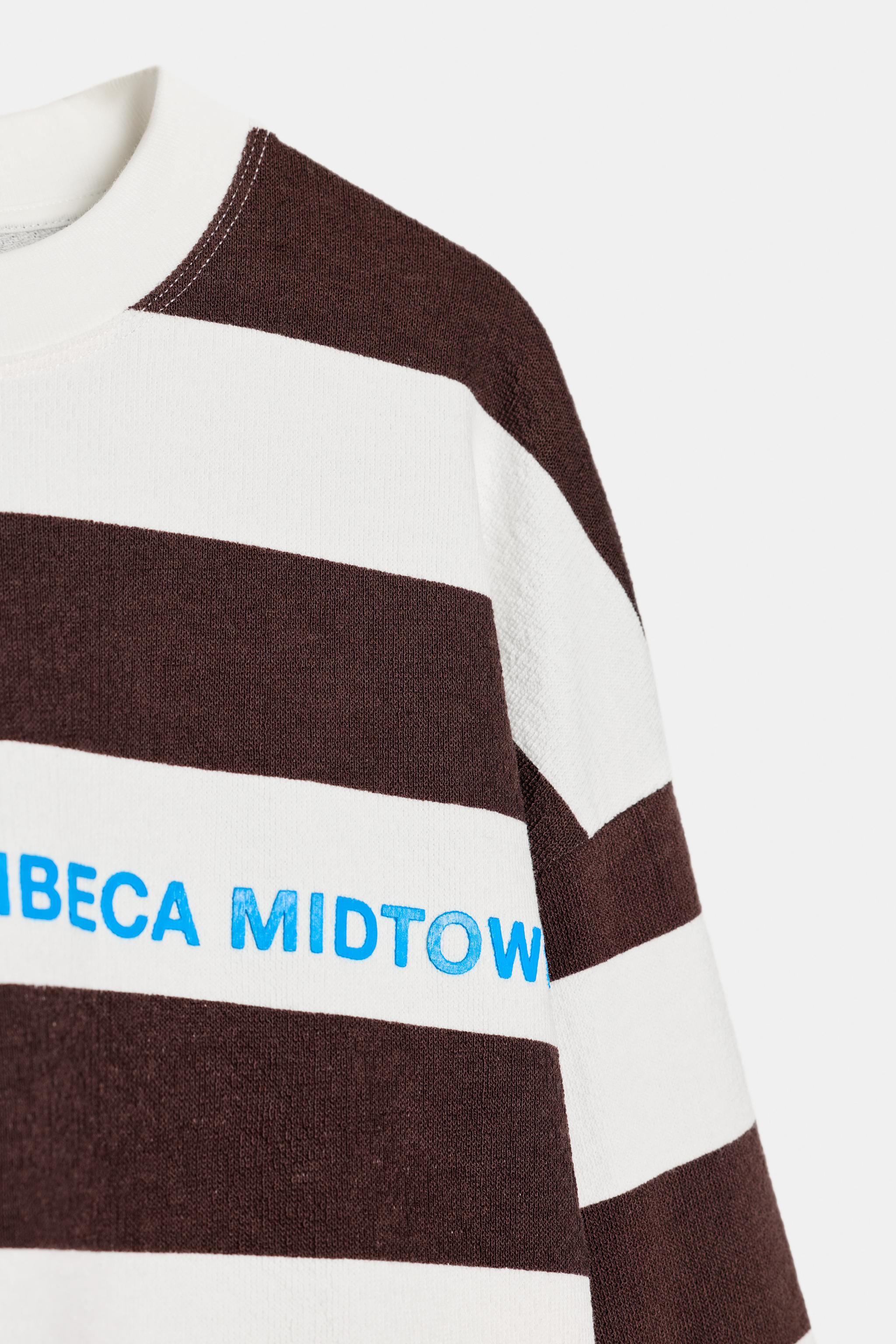 STRIPED TEXT T-SHIRT