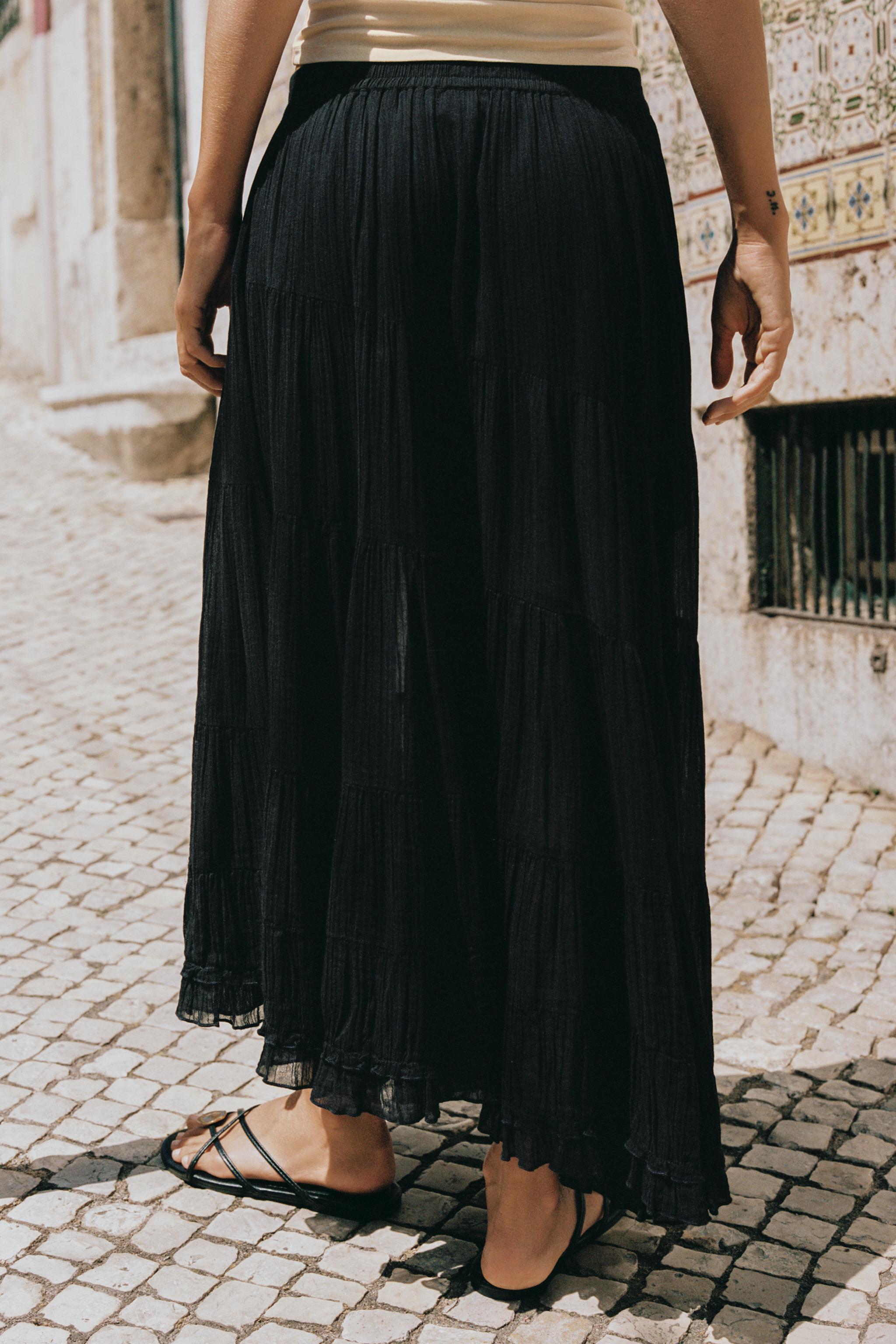 Zara Asimetrik Midi Etek görsel 4