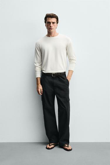 JERSEY REGULAR FIT BÁSICO - Blanco roto de Zara - Imagen 0