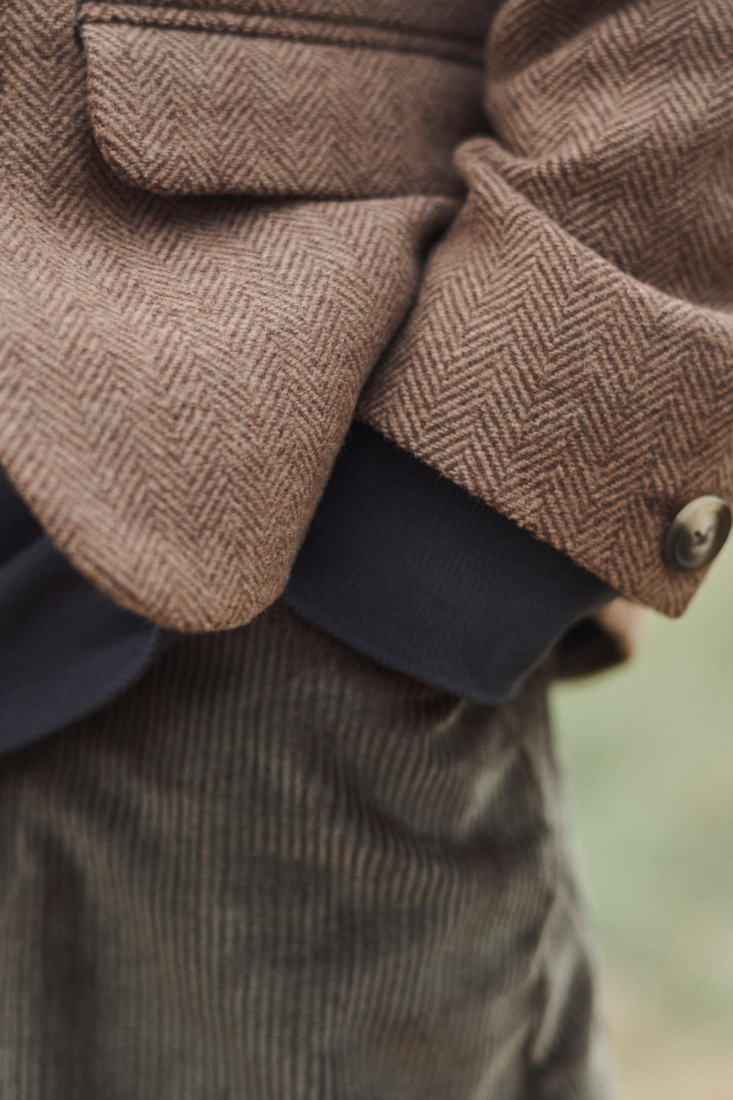 LIMITED EDITION HERRINGBONE BLAZER WITH ELBOW PATCHES AND WOOL