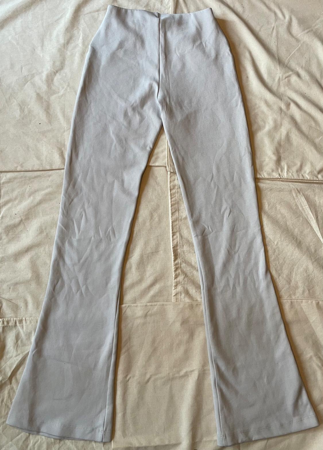 BELTED FLARED INTERLOCK PANTS - Image 3