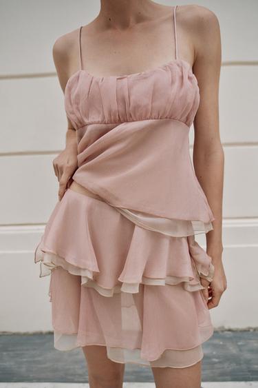 셔링 캐미솔 탑 - Zara 라이트 로즈