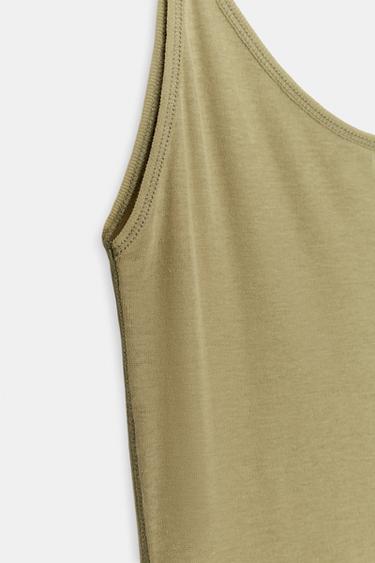HAUT À BRETELLES SUPIMA® - Vert huile de Zara - Image 3