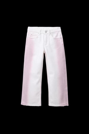 JEANS WIDE LEG TIE DYE - Hellrosa von Zara