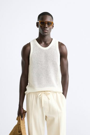 KNIT TANK TOP - Ecru by Zara