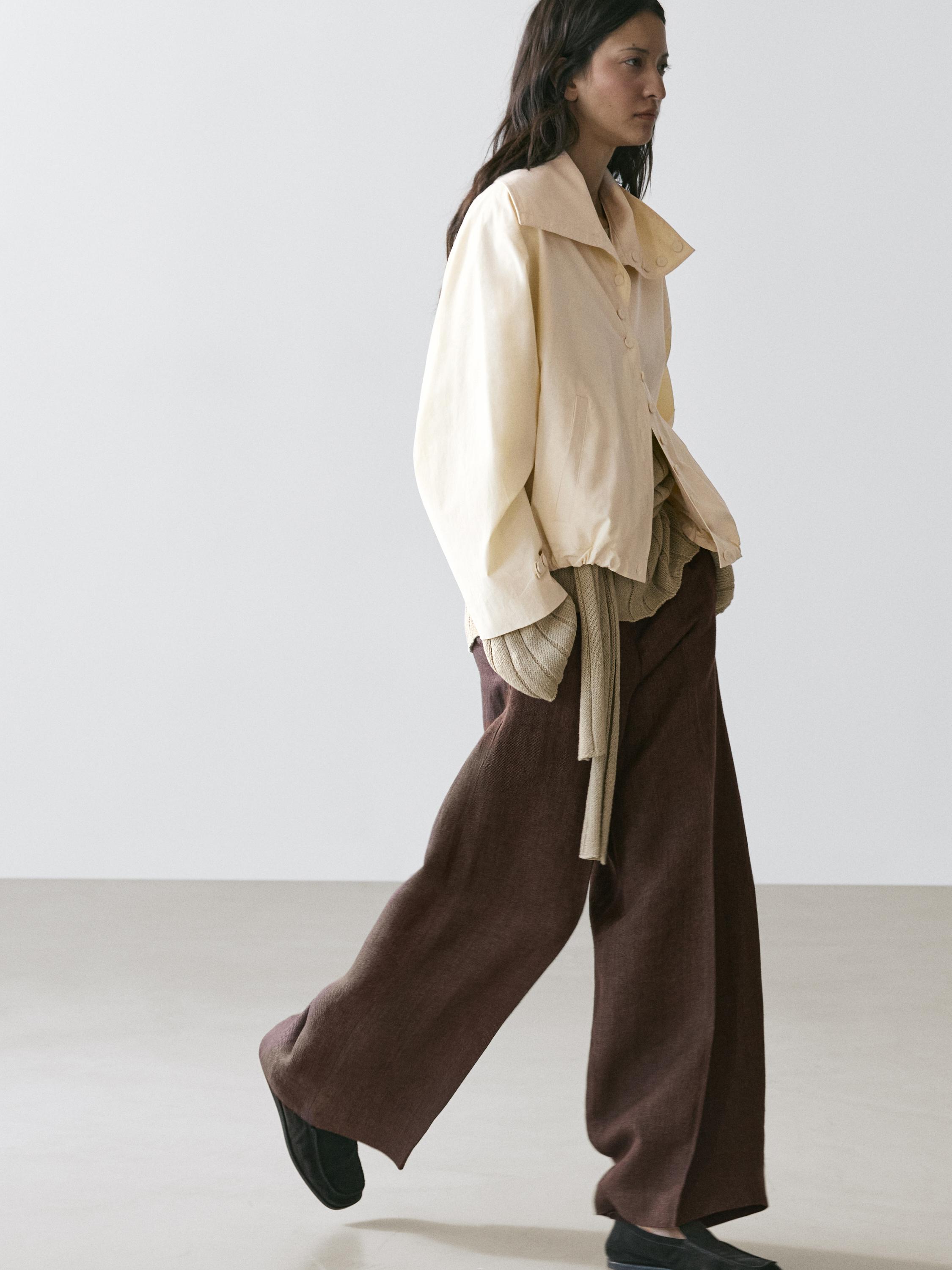 Pantalon de tailleur en lin fluide