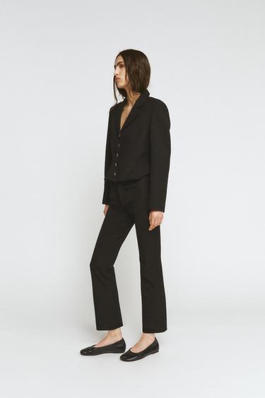 ZW COLLECTION SHORT BLAZER WITH TOPSTITCHING - Black by Zara - Image 5