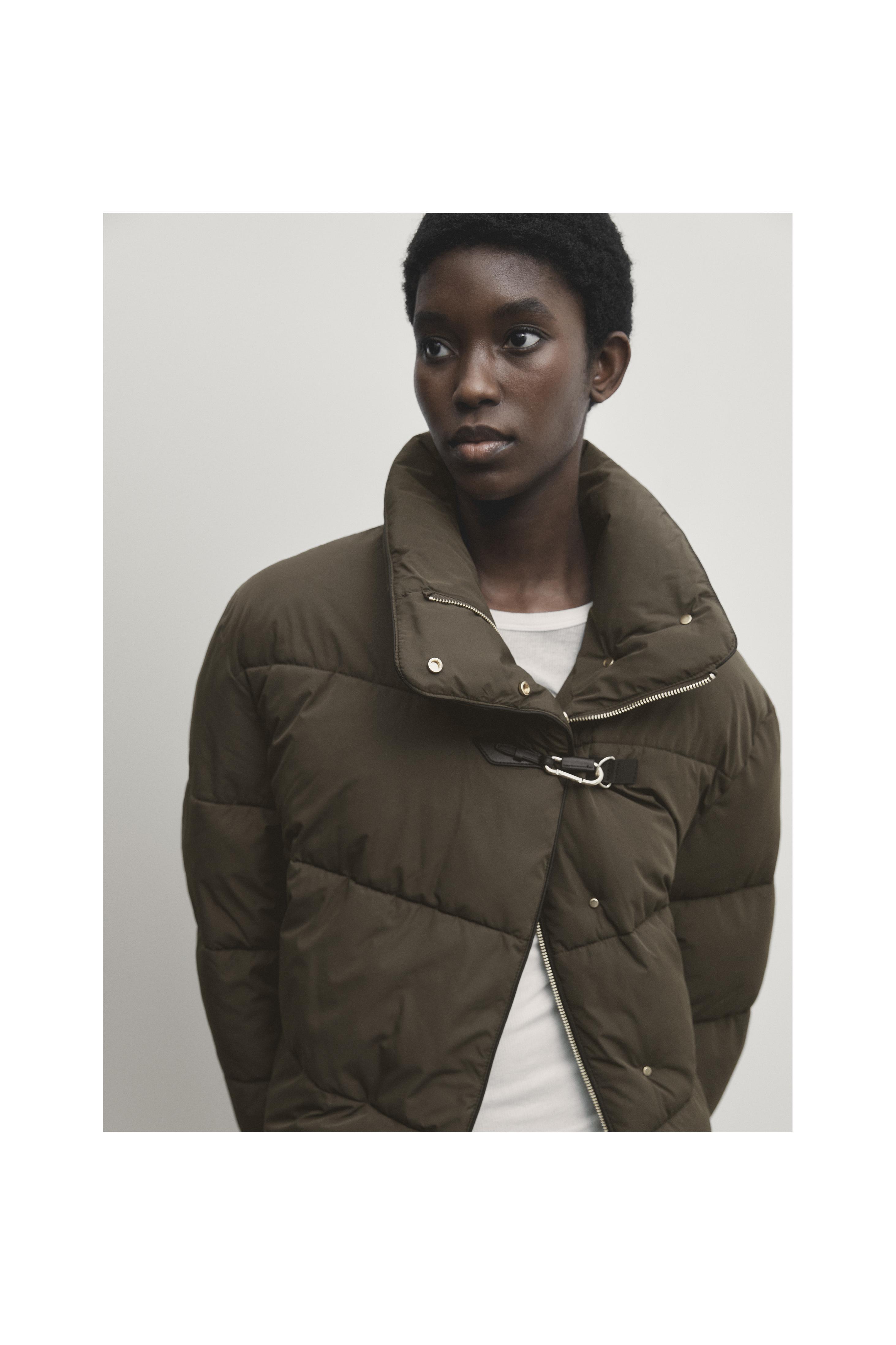 Zara store khaki puffer