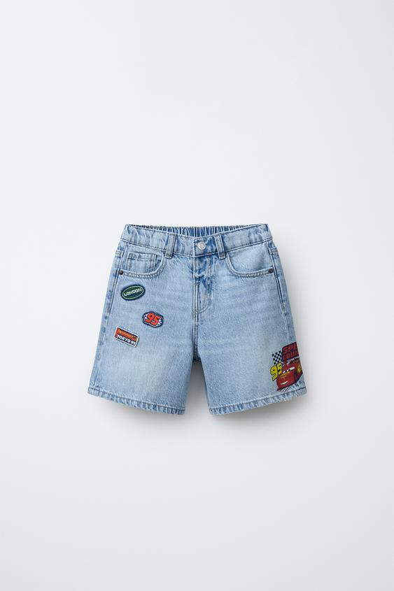 BERMUDA DENIM PARCHES CARS RAYO MCQUEEN © DISNEY - Azul medio de Zara - Imagen 0