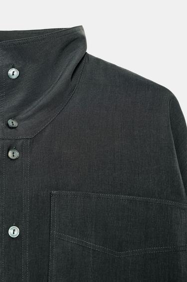 ZW COLLECTION OVERSIZE FLOWING SHIRT - Anthracite grey by Zara - Image 7