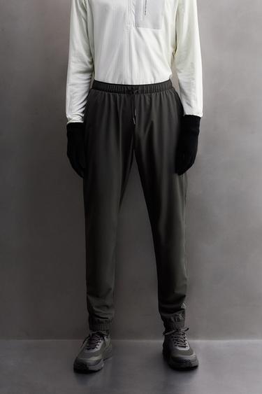 Zara LIGHTWEIGHT TECHNICAL PANTS - Olive green