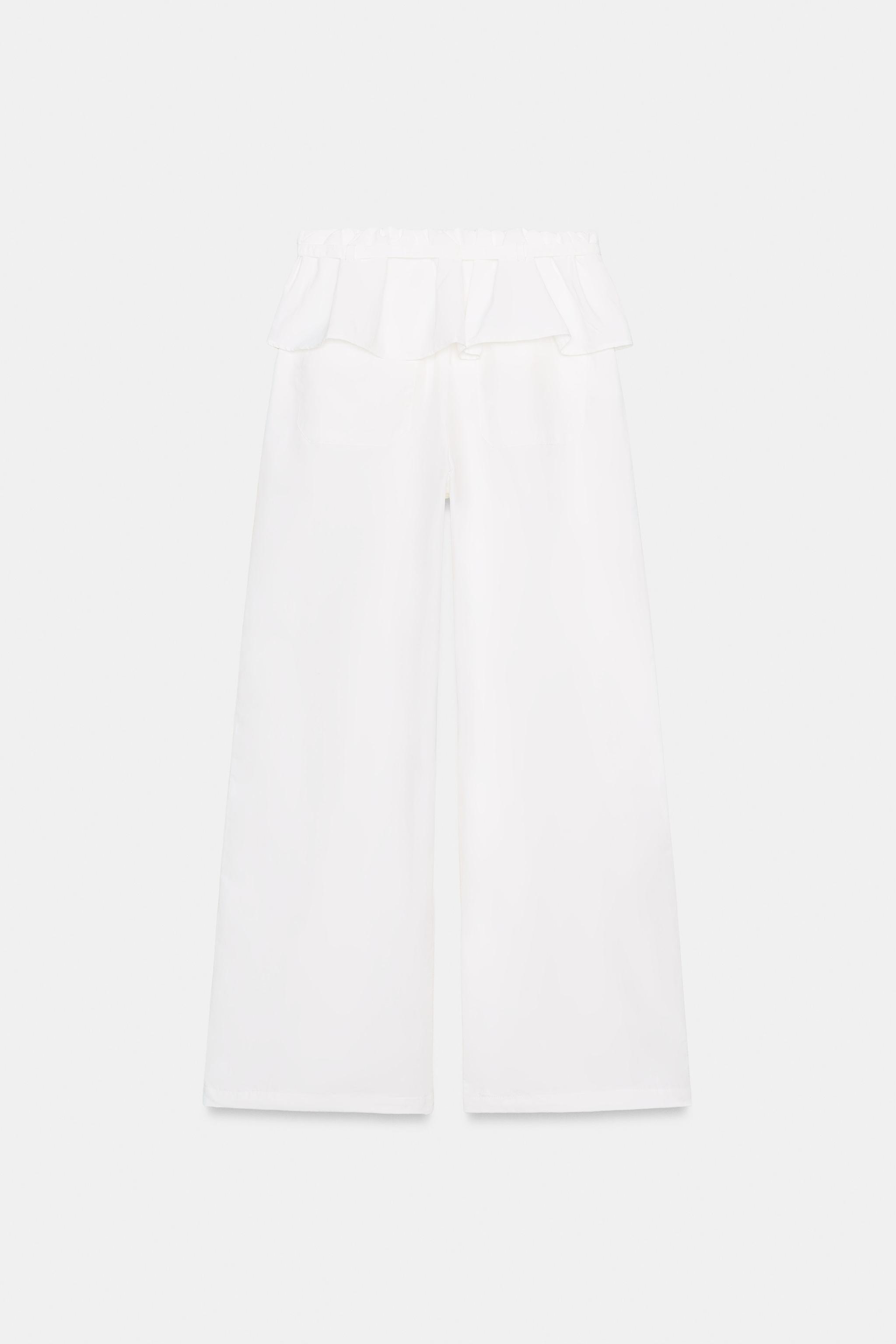 PANTALON EN NYLON À TAILLE SUPERPOSÉE