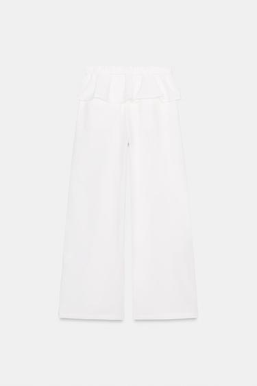 PANTALON EN NYLON À TAILLE SUPERPOSÉE - Blanc de Zara - Image 8