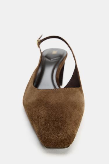 CHAUSSURES À TALONS OUVERTES À L'ARRIÈRE - Marron chocolat de Zara - Image 5