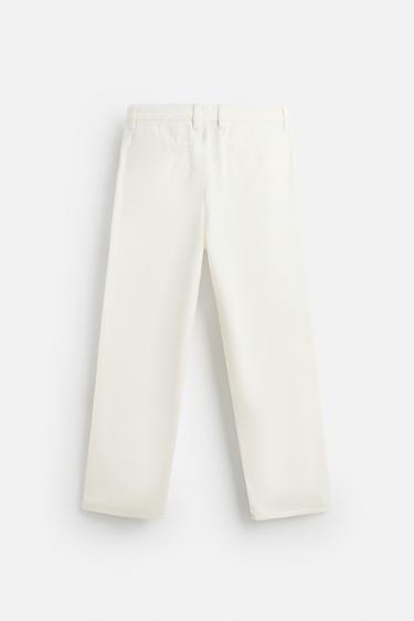 PANTALON RELAXED FIT PLIS - Blanc cassé de Zara - Image 7