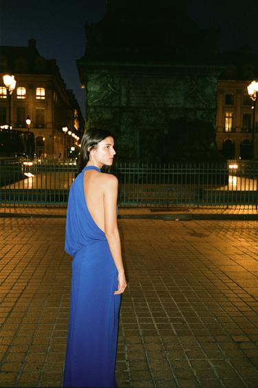 DRAPED CAPE DRESS - Cornflower blue by Zara - Image 2