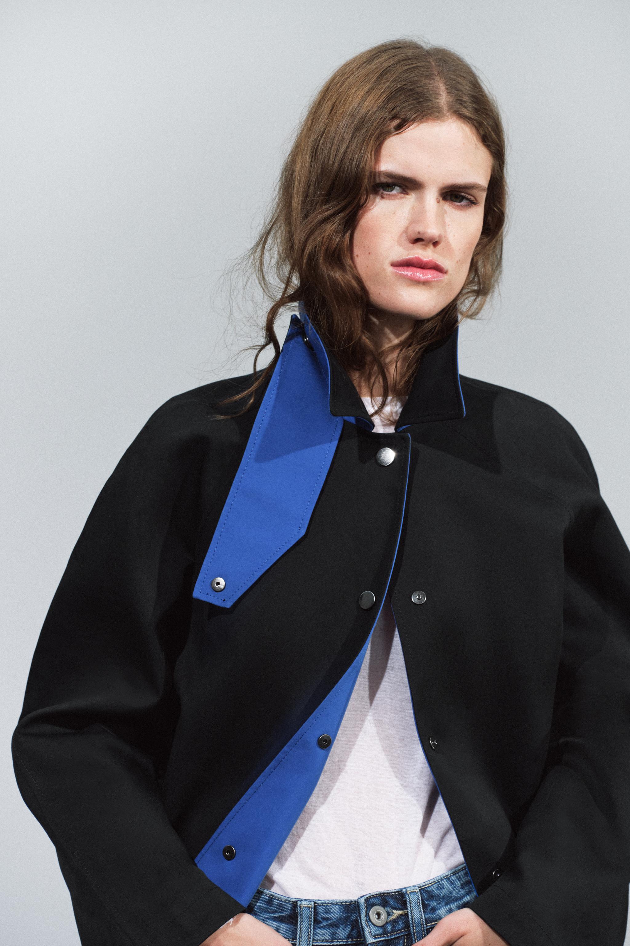 ZW COLLECTION コントラストジャケット - ブラック | ZARA Japan / 日本