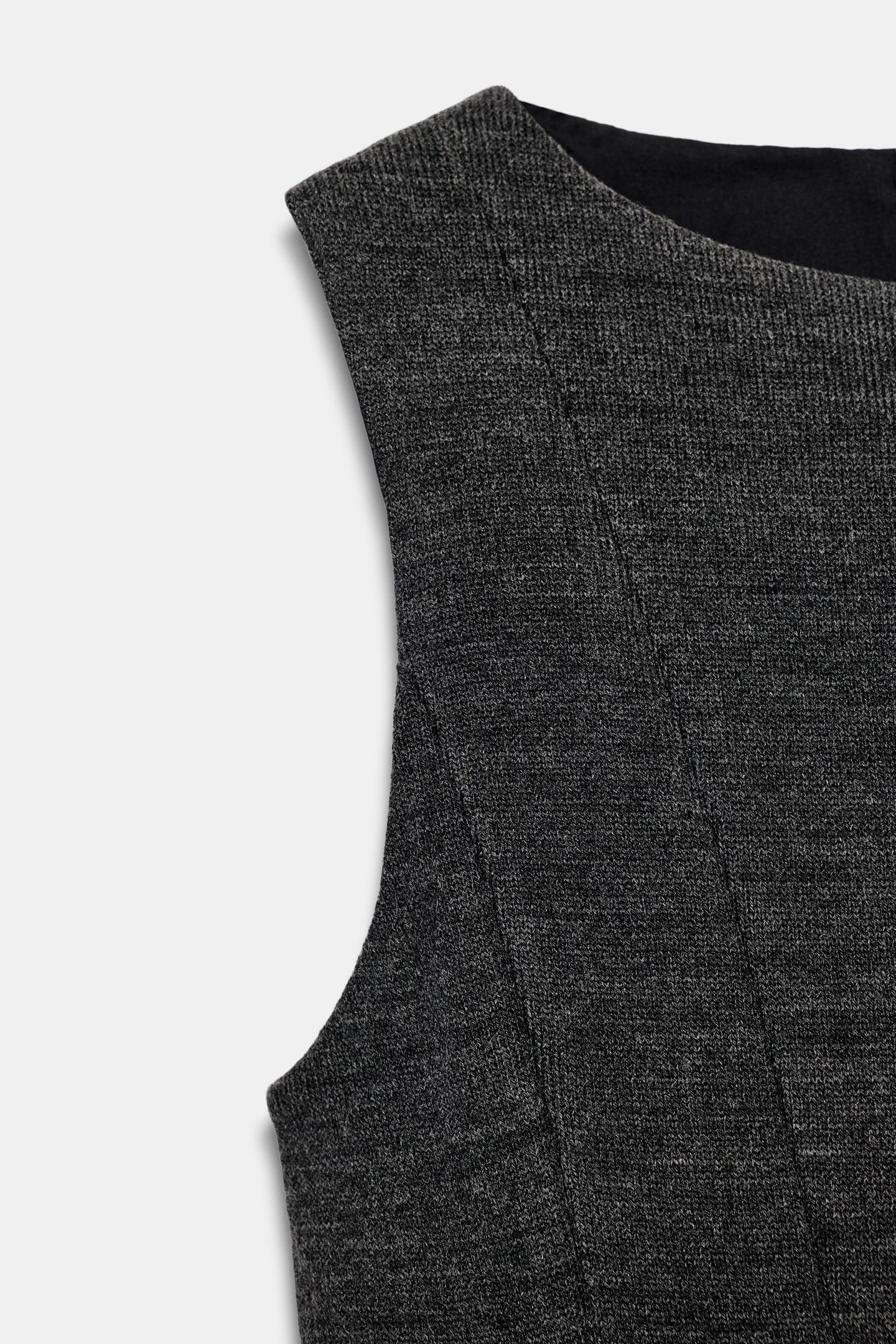 Женский топ Zara Soft Peplum Top, цвет: Антрацитовый серый — фото 9