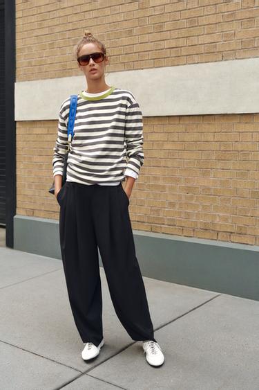 WIDE STRIPED T-SHIRT — striped 2