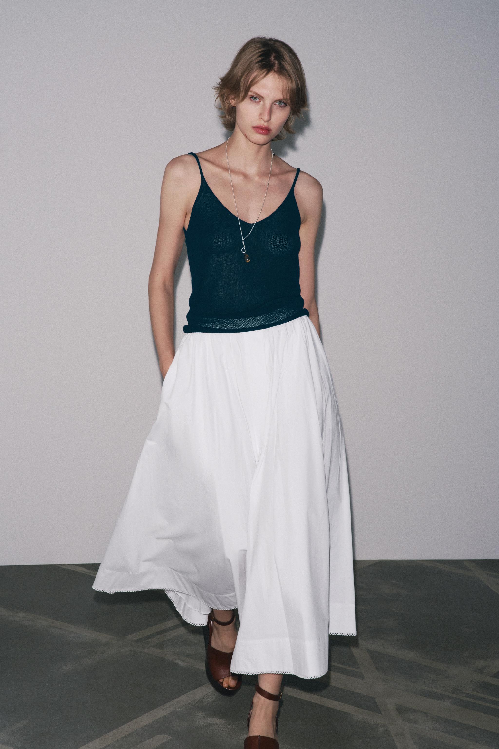 JUPE MIDI POPELINE ZW COLLECTION